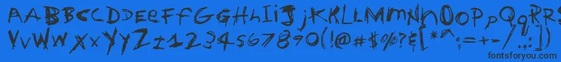 HouseTrained Font – Black Fonts on Blue Background