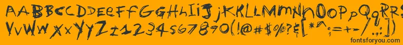 HouseTrained Font – Black Fonts on Orange Background