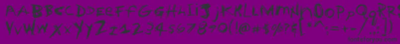 フォントHouseTrained – 紫の背景に黒い文字