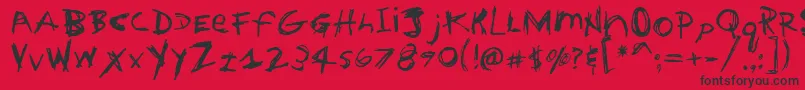 フォントHouseTrained – 赤い背景に黒い文字