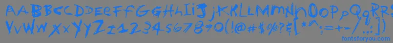 HouseTrained Font – Blue Fonts on Gray Background