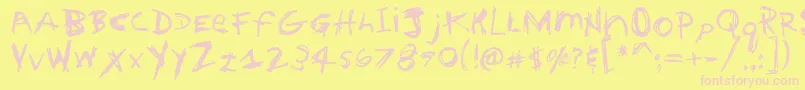 HouseTrained Font – Pink Fonts on Yellow Background