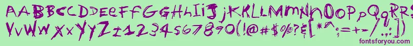 HouseTrained Font – Purple Fonts on Green Background