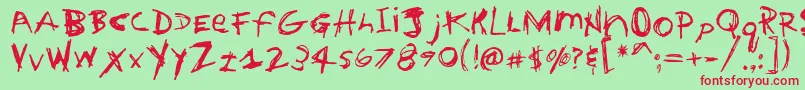 HouseTrained Font – Red Fonts on Green Background