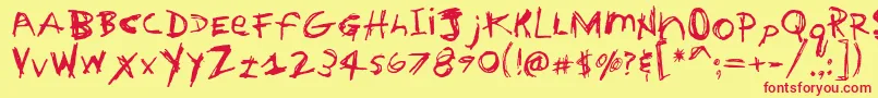 HouseTrained Font – Red Fonts on Yellow Background