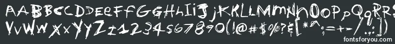 HouseTrained-fontti – valkoiset fontit mustalla taustalla