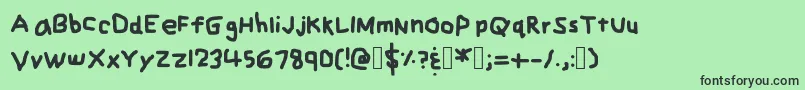 ZehksHandwriting-fontti – mustat fontit vihreällä taustalla