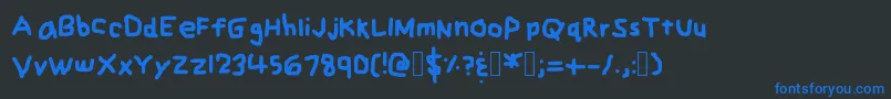ZehksHandwriting Font – Blue Fonts on Black Background