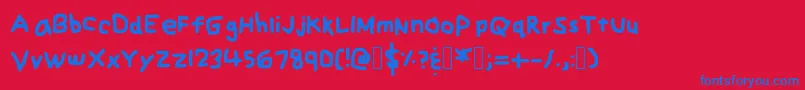 ZehksHandwriting Font – Blue Fonts on Red Background