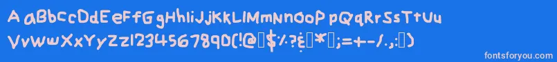 ZehksHandwriting Font – Pink Fonts on Blue Background
