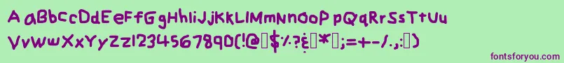 Шрифт ZehksHandwriting – фиолетовые шрифты на зелёном фоне