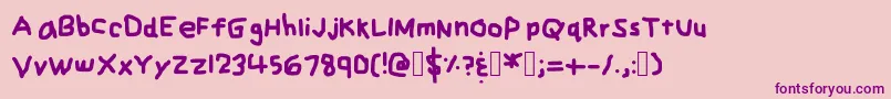 ZehksHandwriting Font – Purple Fonts on Pink Background