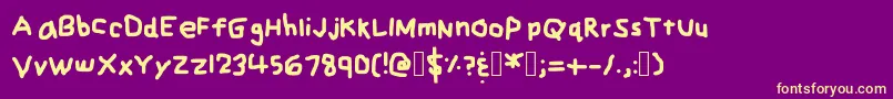 ZehksHandwriting Font – Yellow Fonts on Purple Background