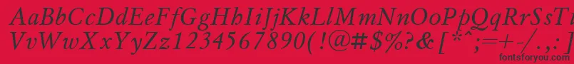 MyslItalic.001.001 Font – Black Fonts on Red Background