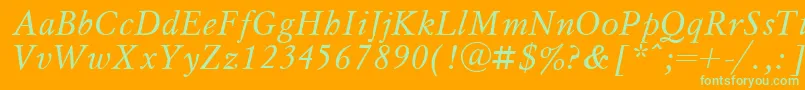 MyslItalic.001.001-Schriftart – Grüne Schriften auf orangefarbenem Hintergrund