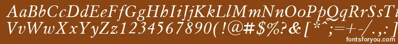 MyslItalic.001.001 Font – White Fonts on Brown Background