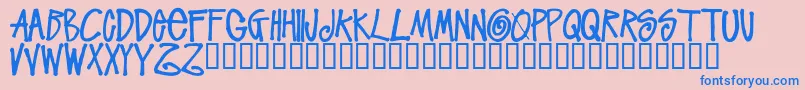 フォントStussyscriptRegular – ピンクの背景に青い文字