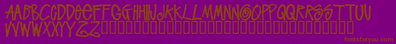 Шрифт StussyscriptRegular – коричневые шрифты на фиолетовом фоне
