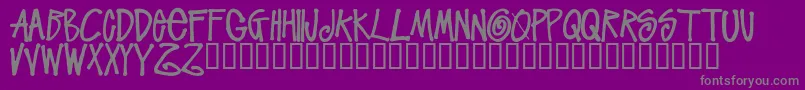 StussyscriptRegular-fontti – harmaat kirjasimet violetilla taustalla