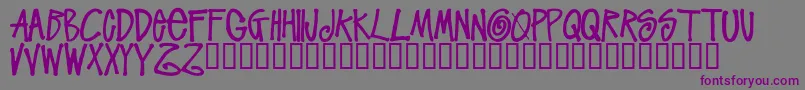 フォントStussyscriptRegular – 紫色のフォント、灰色の背景