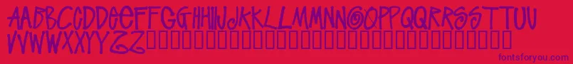 フォントStussyscriptRegular – 赤い背景に紫のフォント