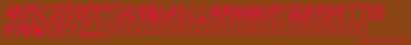 StussyscriptRegular Font – Red Fonts on Brown Background