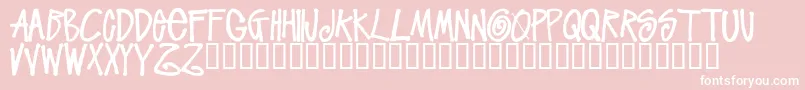 フォントStussyscriptRegular – ピンクの背景に白い文字