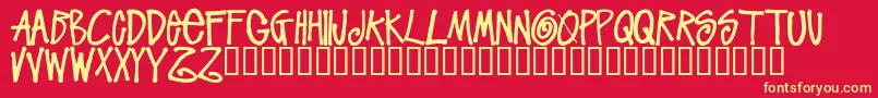 StussyscriptRegular Font – Yellow Fonts on Red Background