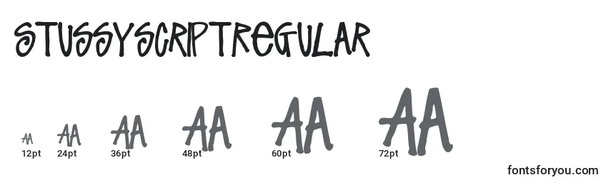 Размеры шрифта StussyscriptRegular