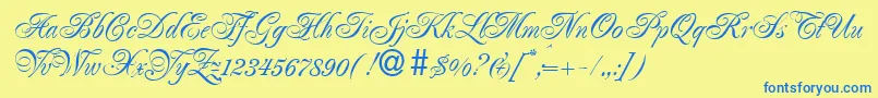 PoemrenaissanceRegularDb Font – Blue Fonts on Yellow Background