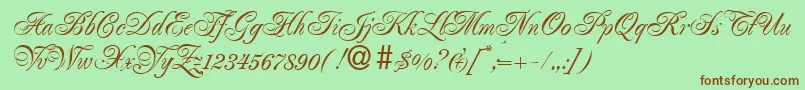 PoemrenaissanceRegularDb Font – Brown Fonts on Green Background