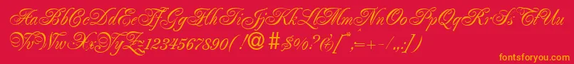 PoemrenaissanceRegularDb Font – Orange Fonts on Red Background
