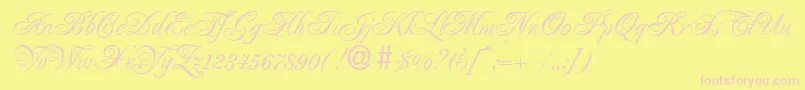 PoemrenaissanceRegularDb Font – Pink Fonts on Yellow Background