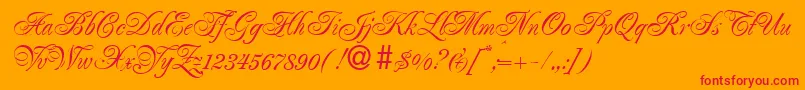 PoemrenaissanceRegularDb Font – Red Fonts on Orange Background