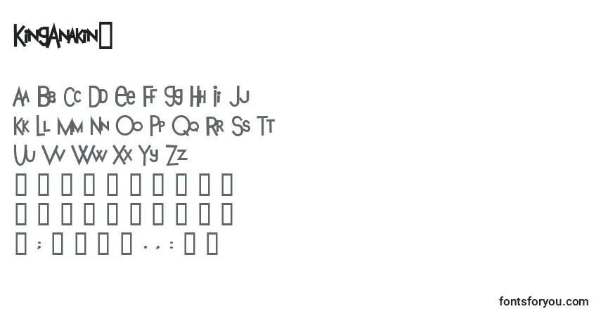 Czcionka KingAnakin2 – alfabet, cyfry, specjalne znaki