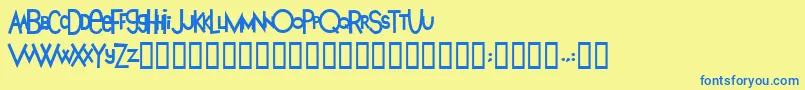 フォントKingAnakin2 – 青い文字が黄色の背景にあります。