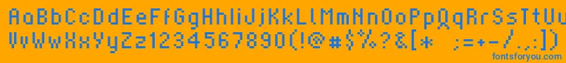 フォントSupernatural1002 – オレンジの背景に青い文字