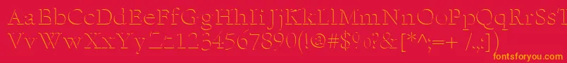 GeEmboss Font – Orange Fonts on Red Background