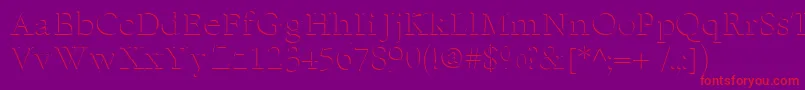 GeEmboss-Schriftart – Rote Schriften auf violettem Hintergrund