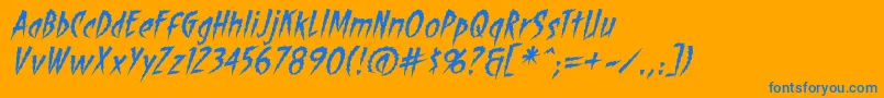 ShocktherapybbItal Font – Blue Fonts on Orange Background