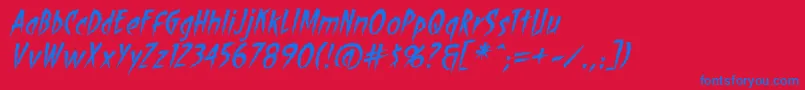 ShocktherapybbItal Font – Blue Fonts on Red Background