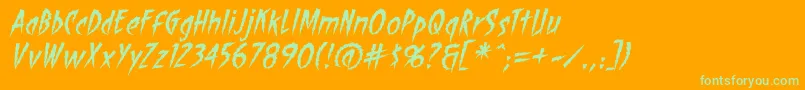 ShocktherapybbItal Font – Green Fonts on Orange Background