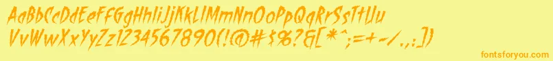 ShocktherapybbItal Font – Orange Fonts on Yellow Background