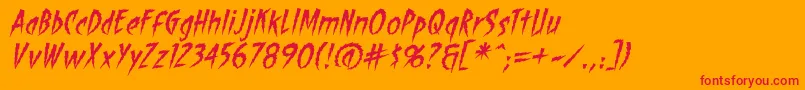 ShocktherapybbItal Font – Red Fonts on Orange Background