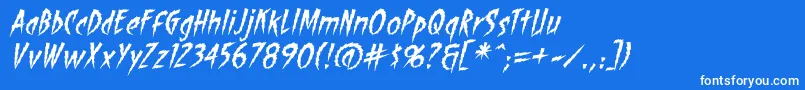 ShocktherapybbItal Font – White Fonts on Blue Background