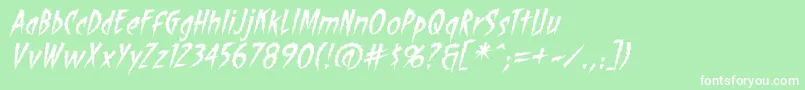 ShocktherapybbItal Font – White Fonts on Green Background