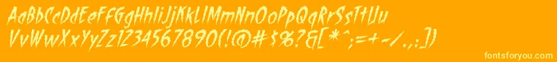 ShocktherapybbItal Font – Yellow Fonts on Orange Background