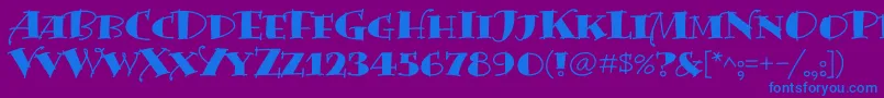 Fonte BermudaSolid – fontes azuis em um fundo violeta