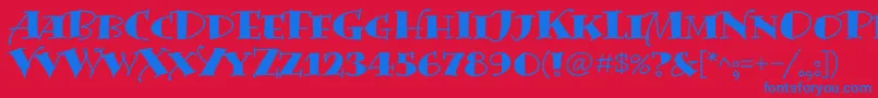 BermudaSolid Font – Blue Fonts on Red Background