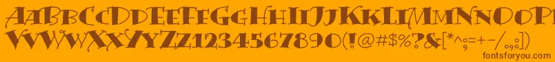 フォントBermudaSolid – オレンジの背景に茶色のフォント